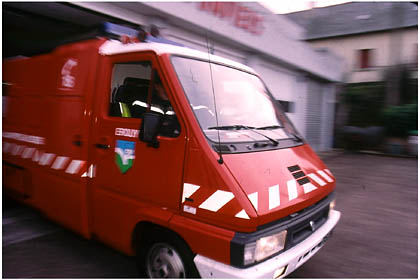 Le départ du VSAB (l'ambulance)